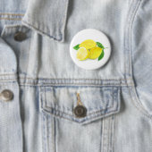 Yellow Lemon Print Art Frucht Aquarell Button (Beispiel)