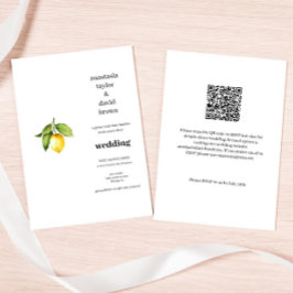 Yellow Lemon QR Code Hochzeitseinladung Einladung