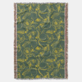 Yellow Lemon Sketch auf Dunkelgrün Decke (Vorderseite Vertikal)