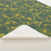 Yellow Lemon Sketch auf Dunkelgrün Sherpadecke (3/4)