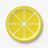 Yellow Lemon Slice Fun Summer Citrus Papierplatte Pappteller (Vorderseite)