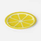 Yellow Lemon Slice Fun Summer Citrus Papierplatte Pappteller (Schrägansicht)