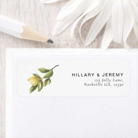 Yellow Lemon Sorrento Wedding Rücksendeadresse (Insitu)