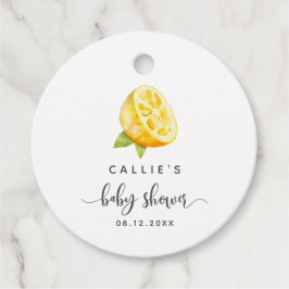 Yellow Lemon Summer Baby Dusche Geschenkanhänger
