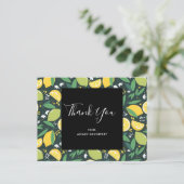 Yellow Lemon und Limones Fruchtmuster Vielen Dank Postkarte (Stehend Vorderseite)