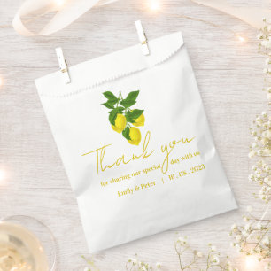 Yellow Lemon Vielen Dank Bright Citrus Wedding Par Geschenktütchen