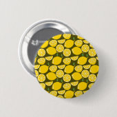 Yellow Lemon Wallpaper Pattern Sommer Button (Vorne & Hinten)