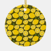 Yellow Lemon Wallpaper Pattern Sommer Keramik Ornament (Vorne)