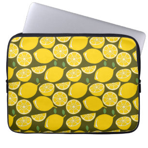 Yellow Lemon Wallpaper Pattern Sommer Laptopschutzhülle