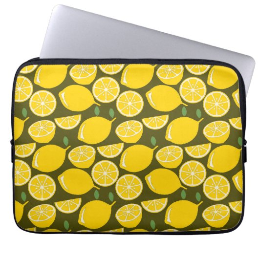 Yellow Lemon Wallpaper Pattern Sommer Laptopschutzhülle (Vorderseite)