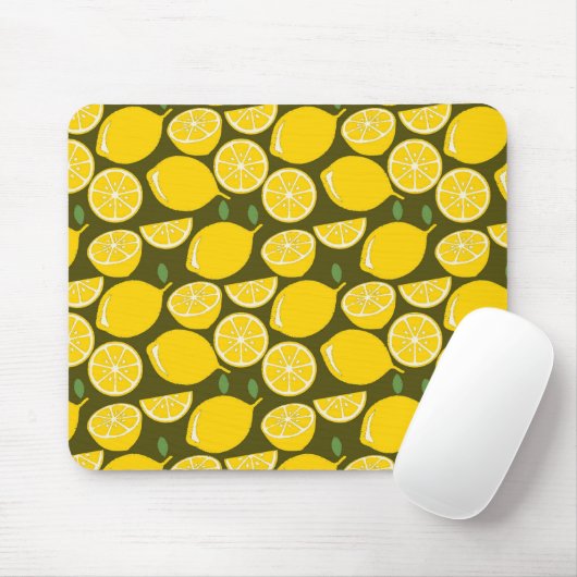 Yellow Lemon Wallpaper Pattern Sommer Mousepad (Mit Mouse)