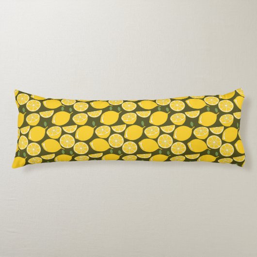 Yellow Lemon Wallpaper Pattern Sommer Seitenschläferkissen (Vorderseite)