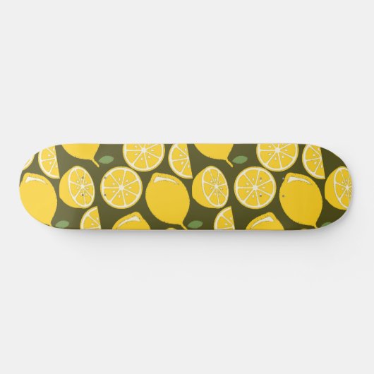 Yellow Lemon Wallpaper Pattern Sommer Skateboard (Horizontal)