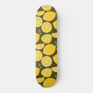 Yellow Lemon Wallpaper Pattern Sommer Skateboard