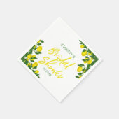 Yellow Lemon Watercolor-Brautparty Serviette (Ecke)