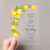 Yellow Lemon Wedding Acrylic Einladung (Insitu (Handheld))