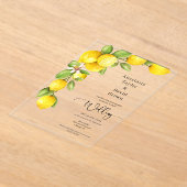 Yellow Lemon Wedding Acrylic Einladung (Ablage )