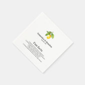 Yellow Lemon Wedding Fun Facts Napkins Serviette (Ecke)