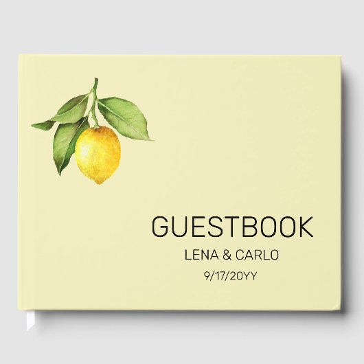 Yellow Lemon Wedding Guest Book Gästebuch (Vorderseite)