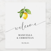 Yellow Lemon Wedding Weinetikett (Einzelnes Label)