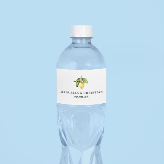 Yellow Lemon Wedgewater Flasche Label Wasserflaschenetikett