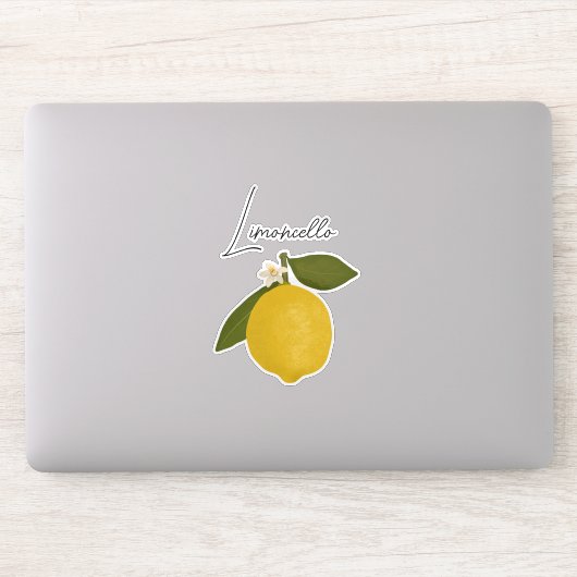 Yellow Lemon with Green Leaves | Fresh Citrus Aufkleber (Computer)
