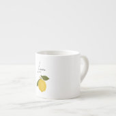 Yellow Lemon with Green Leaves | Fresh Citrus Espressotasse (Vorderseite Rechts)