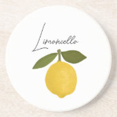 Yellow Lemon with Green Leaves | Fresh Citrus Getränkeuntersetzer (Vorne)