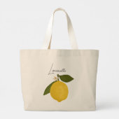 Yellow Lemon with Green Leaves | Fresh Citrus Jumbo Stoffbeutel (Rückseite)