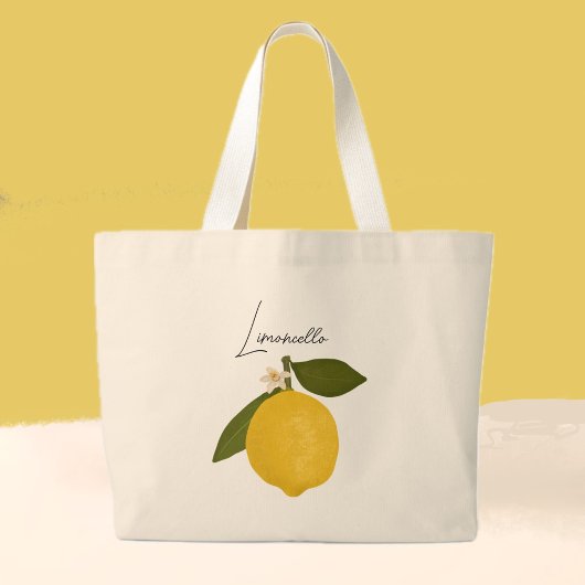 Yellow Lemon with Green Leaves | Fresh Citrus  Jumbo Stoffbeutel