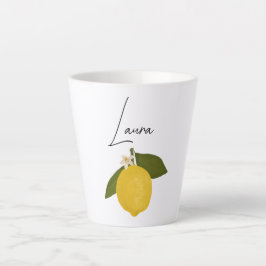 Yellow Lemon with Green Leaves | Fresh Citrus Milchtasse