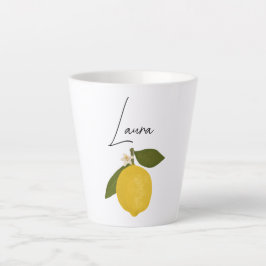 Yellow Lemon with Green Leaves | Fresh Citrus Milchtasse