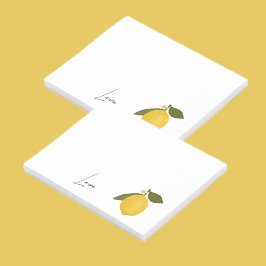 Yellow Lemon with Green Leaves | Fresh Citrus Post-it Klebezettel