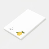 Yellow Lemon with Green Leaves | Fresh Citrus Post-it Klebezettel (angewinkelt)