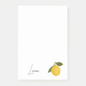 Yellow Lemon with Green Leaves | Fresh Citrus Post-it Klebezettel (Vorderseite)