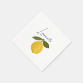 Yellow Lemon with Green Leaves | Fresh Citrus  Serviette (Ecke)