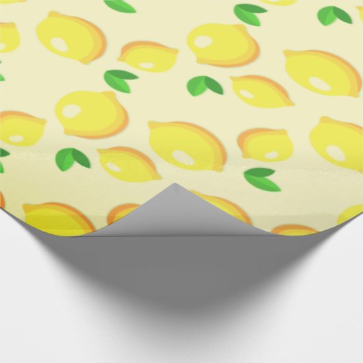 Yellow Lemon Wrapping Paper Geschenkpapier (Ecke)