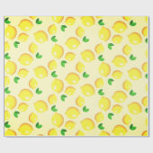 Yellow Lemon Wrapping Paper Geschenkpapier (Flach)