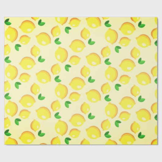 Yellow Lemon Wrapping Paper Geschenkpapier (Flach)