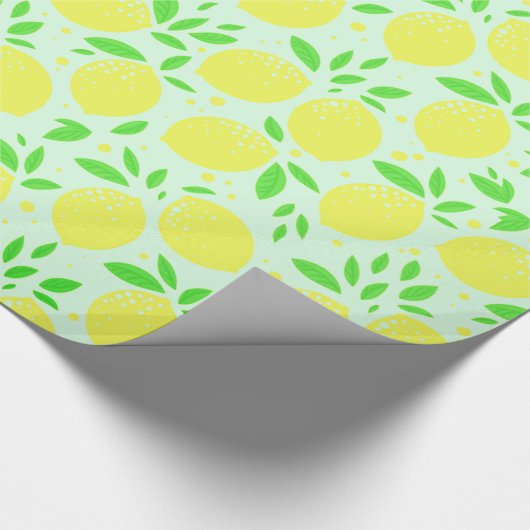 Yellow Lemon Wrapping Paper Geschenkpapier (Ecke)