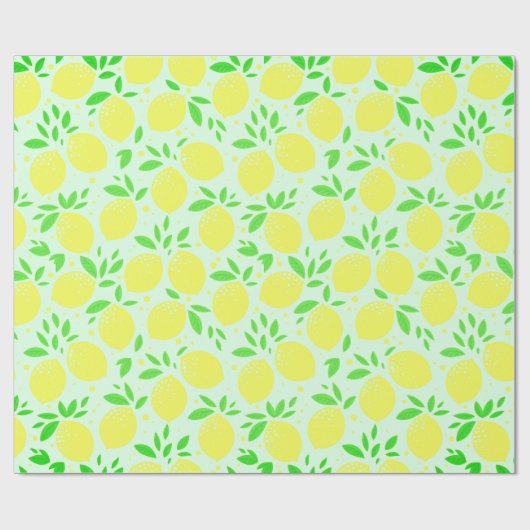 Yellow Lemon Wrapping Paper Geschenkpapier (Flach)