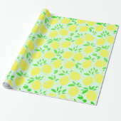 Yellow Lemon Wrapping Paper Geschenkpapier (Ungerollt)