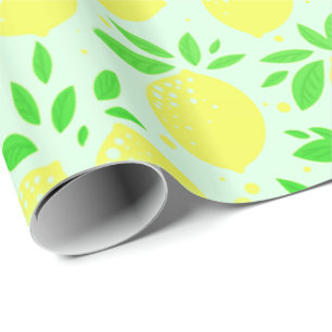 Yellow Lemon Wrapping Paper Geschenkpapier