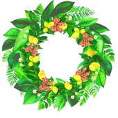 Yellow Lemon Wreath  Tragetasche
