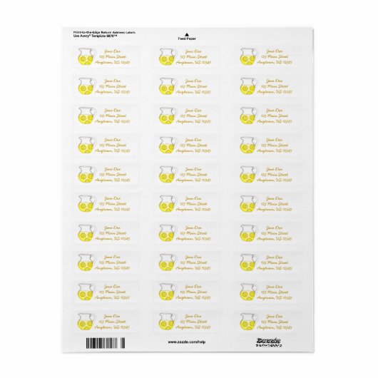Yellow Lemonade Lemon Ade Pitcher Labels (Vorne)