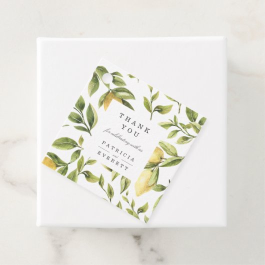 Yellow Lemons and foliage chic Danke für Ihre Hoch Geschenkanhänger (Beispiel)