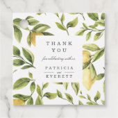 Yellow Lemons and foliage chic Danke für Ihre Hoch Geschenkanhänger (Vorderseite)