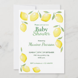 Yellow Lemons Babydusche Einladung