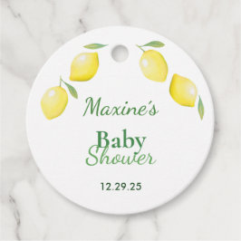 Yellow Lemons Babydusche Geschenkanhänger