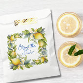 Yellow Lemons Blue Tile Lemon Babydusche Geschenktütchen